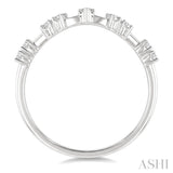 1/5 Ctw Chevron Spaced Round Cut Diamond Fashion Band in 14K White Gold
