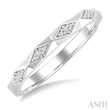 1/20 Ctw 3-D Geometric Shape Round Cut Diamond Stackable Fashion Band in 14K White Gold