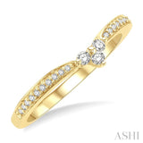 1/6 Ctw Chevron Round Cut Diamond Fashion Ring in 14K Yellow Gold