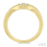 1/6 Ctw Chevron Round Cut Diamond Fashion Ring in 14K Yellow Gold