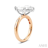 1/3 Ctw Akari Marquise Shape Baguette and Round Cut Diamond Semi Mount Engagement Ring in 14K Rose and White Gold