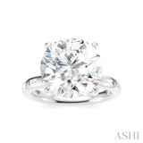 1/3 Ctw Round Shape Baguette and Round Cut Diamond Semi-Mount Engagement Ring in 14K White Gold