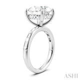 1/3 Ctw Round Shape Baguette and Round Cut Diamond Semi-Mount Engagement Ring in 14K White Gold