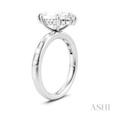 1/4 Ctw Marquise Shape Baguette and Round Cut Diamond Semi-Mount Engagement Ring in 14K White Gold