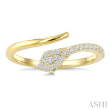 1/5 Ctw Serpent Round Cut Diamond Open Fashion Ring in 10K Yellow Gold