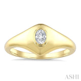 1/5 Ctw Oval Cut Golden Glow Diamond Fashion Signet Ring in 10K Yellow Gold