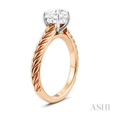 1/20 Ctw Circular Shape Round Cut Diamond Akari Wheat Shank Semi-Mount Engagement Ring in 14K Rose and White Gold