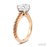 1/20 Ctw Circular Shape Round Cut Diamond Akari Wheat Shank Semi-Mount Engagement Ring in 14K Rose and White Gold