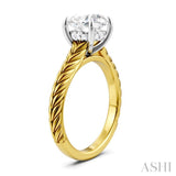 1/20 Ctw Circular Shape Round Cut Diamond Akari Wheat Shank Semi-Mount Engagement Ring in 14K Yellow and White Gold