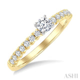 1/4 Ctw Round Cut Diamond Semi-Mount Engagement Ring in 14K Yellow and White Gold