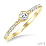 1/3 Ctw Bezel Set Round Cut Diamond Luna Bezel Fashion Ring in 14K Yellow Gold
