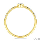 1/3 Ctw Bezel Set Round Cut Diamond Luna Bezel Fashion Ring in 14K Yellow Gold