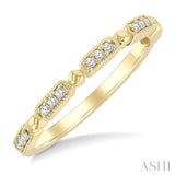 1/10 Ctw Bar Link Round Cut Diamond Stackable Fashion Band in 14K Yellow Gold