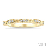 1/10 Ctw Bar Link Round Cut Diamond Stackable Fashion Band in 14K Yellow Gold