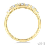 3/4 Ctw Mixed Diamond Cut Fashion Cigar Band in 14K Yellow Gold