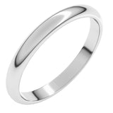 18K White Gold 2.5 mm Half Round Band Size 8.5