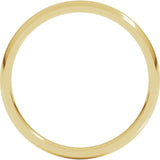 14K Yellow Gold 2.5 mm Lightweight Comfort-Fit Half Round Band Size 7.5