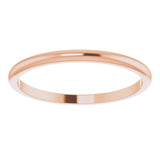14K Rose Gold 1.5 mm Half Round Band Size 7