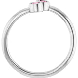 14K White Gold Natural Pink Tourmaline Two-Stone Ring