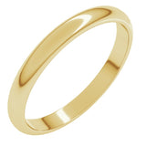 18K Yellow Gold 2.5 mm Half Round Band Size 4