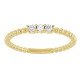 14K Yellow Gold 1/10 CTW Natural Diamond Beaded Ring