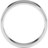 14K White Gold 6 mm Stepped-Edge Flat Band Size 9.5