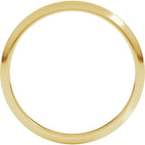 14K Yellow Gold 2 mm Half Round Band Size 12.5
