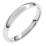 14K White Gold 2.5 mm Lightweight Comfort-Fit Half Round Band Size 4.5