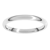 14K White Gold 2 mm Lightweight Comfort-Fit Half Round Band Size 7.5