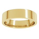 14K Yellow Gold 5 mm Lightweight Comfort-Fit Flat Band Size 6.5
