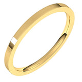 14K Yellow Gold 1.5 mm Flat Comfort Fit Light Band Size 10