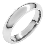 14K White Gold 4 mm Comfort-Fit Half Round Band Size 12
