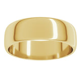 14K Yellow Gold 6 mm Lightweight Half Round Band Size 10