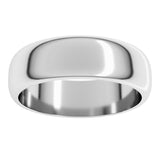 Sterling Silver 6 mm Half Round Band Size 17