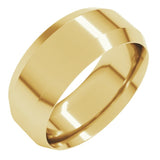 14K Yellow Gold 8 mm Beveled-Edge Comfort-Fit Flat Band Size 10.5