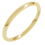 10K Yellow Gold 1.5 mm Lightweight Comfort-Fit Half Round Band Size 5