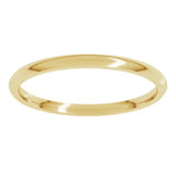 10K Yellow Gold 1.5 mm Lightweight Comfort-Fit Half Round Band Size 7.5