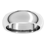 14K White Gold 6 mm Comfort-Fit Half Round Band Size 8.5