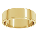 14K Yellow Gold 6 mm Stepped-Edge Flat Band Size 11.5