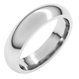 14K White Gold 5 mm Comfort-Fit Half Round Band Size 5.5