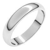14K White Gold 4 mm Half Round Band Size 7.5