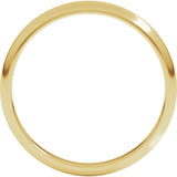 14K Yellow Gold 2.5 mm Half Round Band Size 7.5