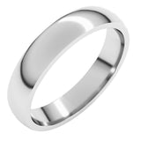 Platinum 4 mm Lightweight Comfort-Fit Half Round Band Size 7