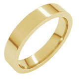 14K Yellow Gold 4 mm Comfort-Fit Flat Band Size 4.5