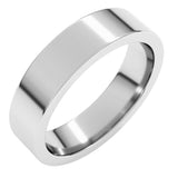 14K White Gold 5 mm Comfort-Fit Flat Band Size 8