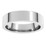 14K White Gold 5 mm Comfort-Fit Flat Band Size 8