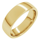 14K Yellow Gold 6 mm Comfort-Fit European-Style Band Size 12.5