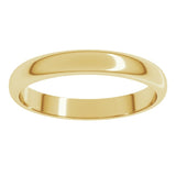 10K Yellow Gold 3 mm Half Round Band Size 6