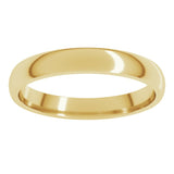 14K Yellow Gold 3 mm Lightweight Comfort-Fit Half Round Band Size 5