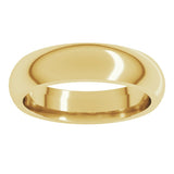 10K Yellow Gold 5 mm Comfort-Fit Half Round Band Size 9.5